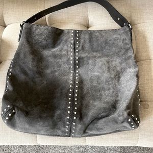 Michael Kors grey suede hobo bag